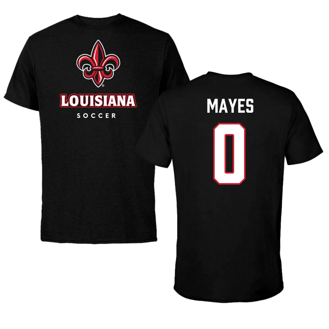 University of Louisiana at Lafayette Soccer Black Performance Tee - #0 Natalie Mayes