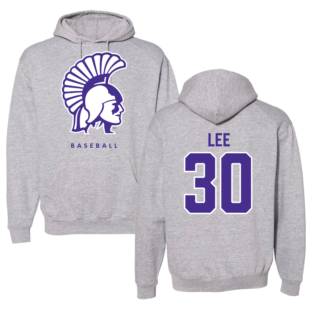 Winona State University Baseball Gray Hoodie - #30 Peyton Lee