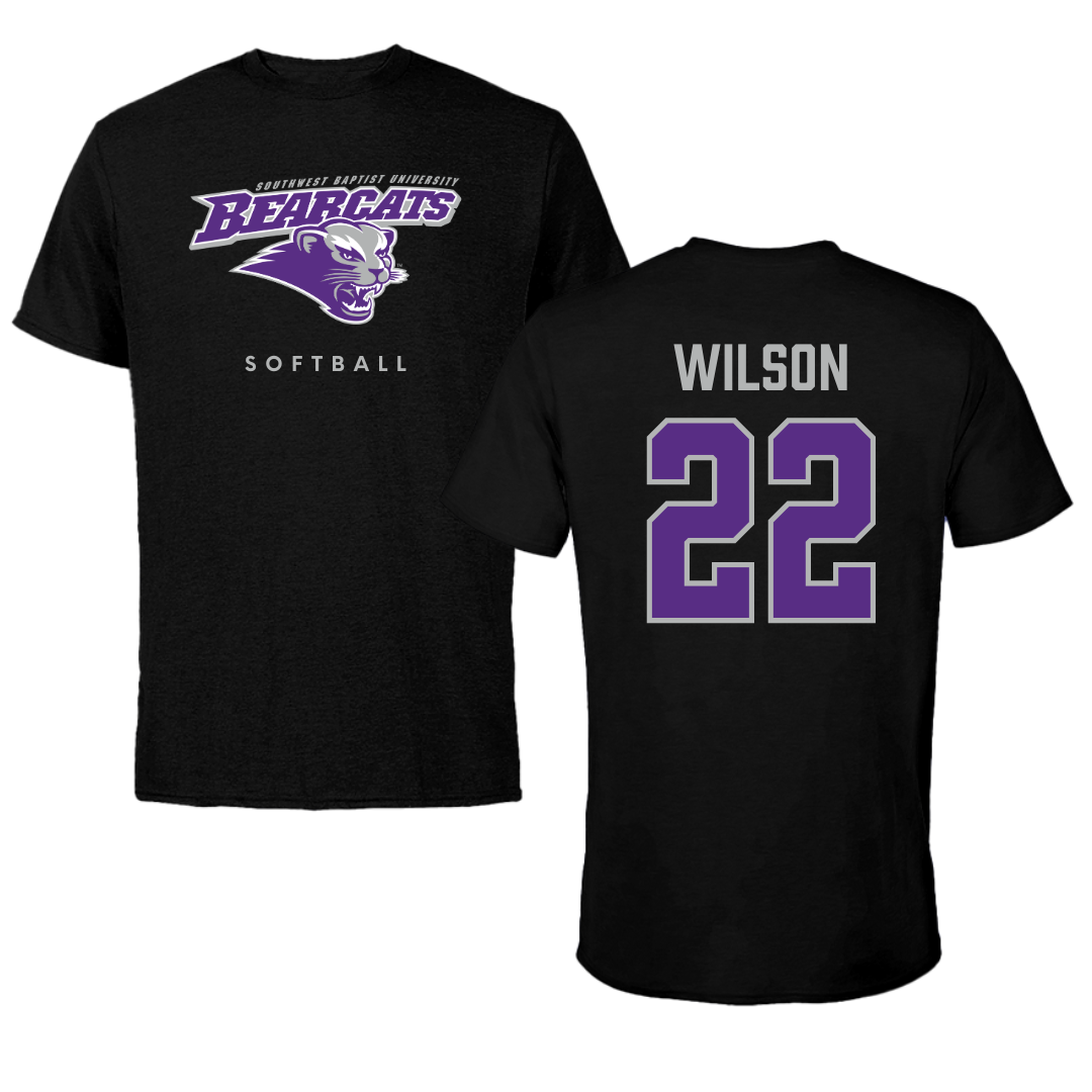 Southwest Baptist University Softball Black Performance Tee - #22 Malea Wilson