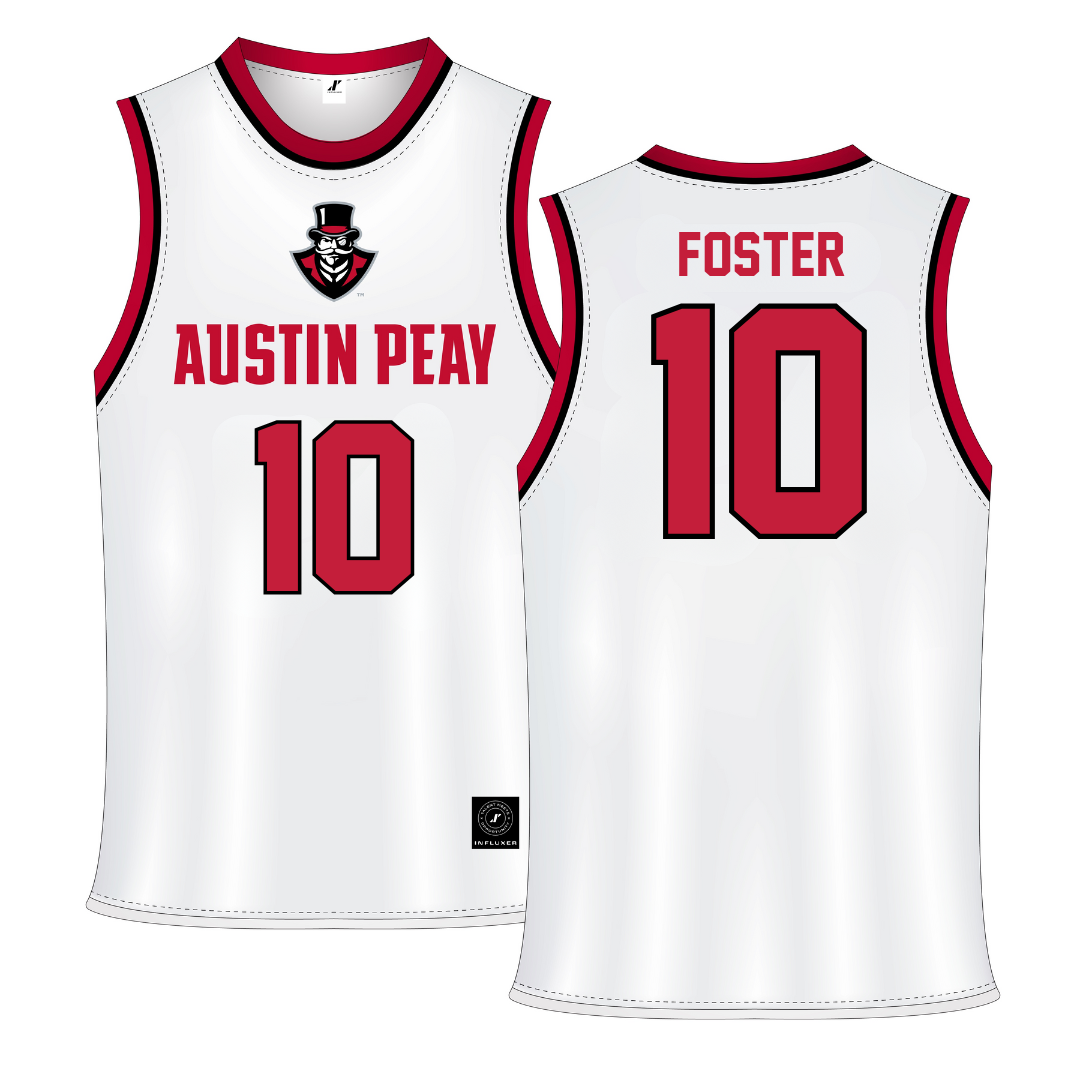 Austin Peay State University White Basketball Jersey - #10 La’Nya Foster