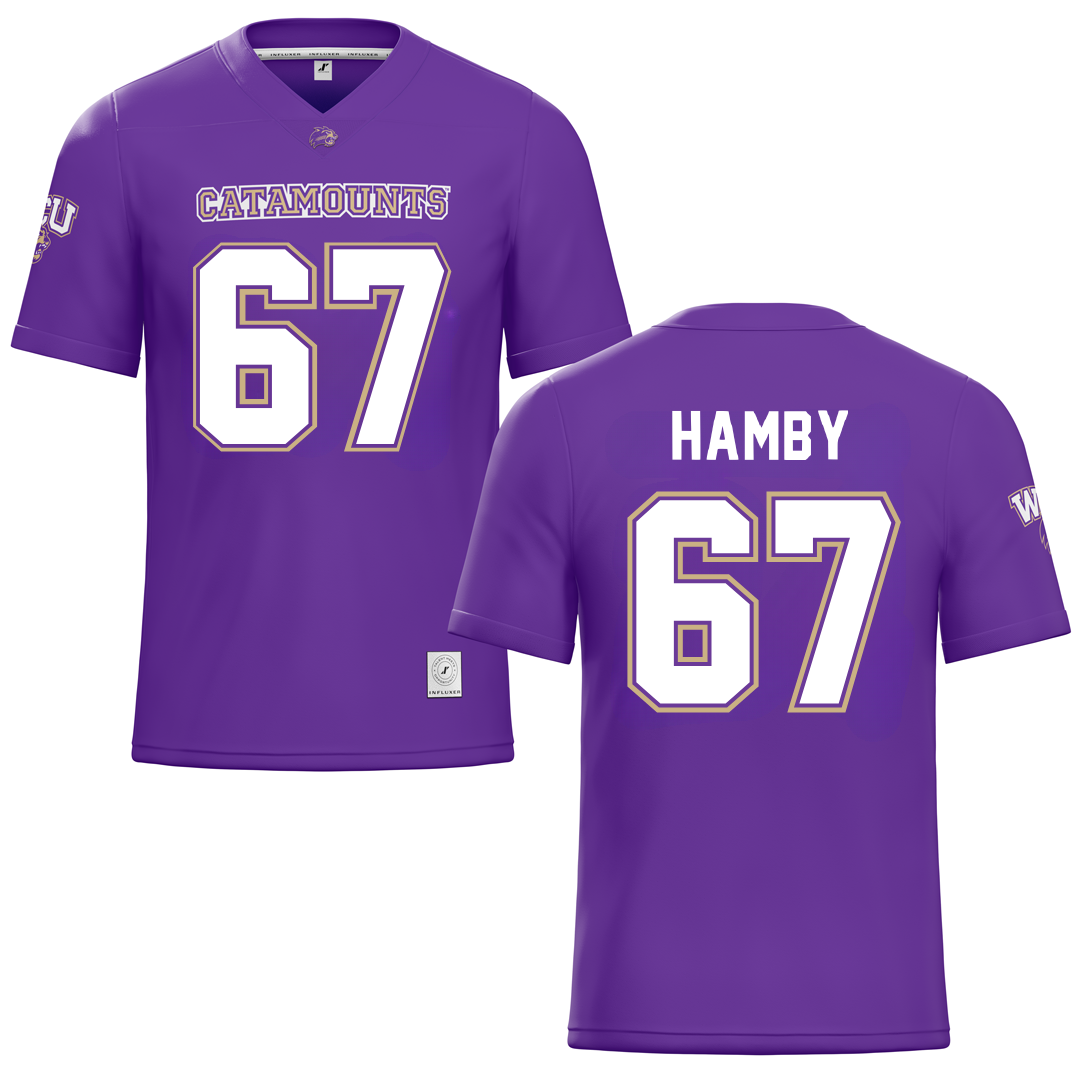 Western Carolina University Purple Football Jersey - #67 Steven Hamby