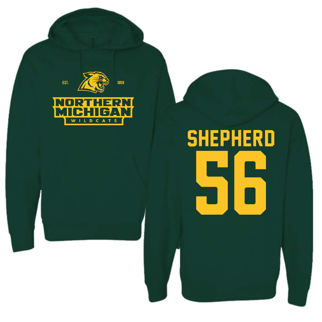 Northern Michigan University Football Forest Green General Hoodie - #56 Graycen Shepherd