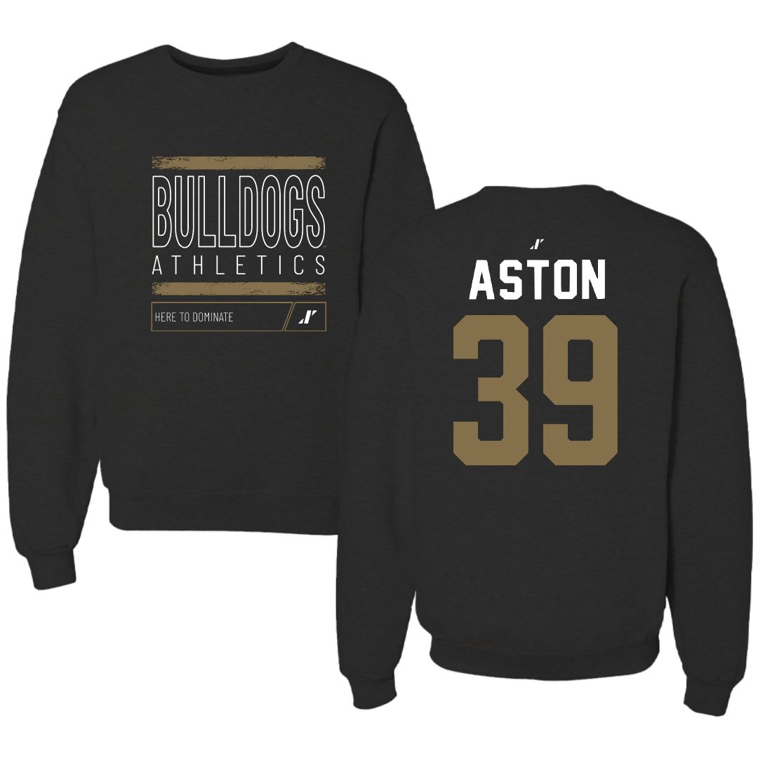 Bryant University Football Black Dominate Crewneck - #39 Chase Aston
