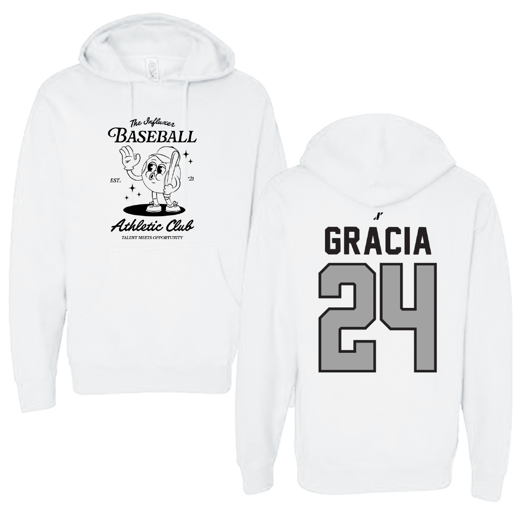 Baseball White Influxer Athletic Club Hoodie - #24 Chris Gracia