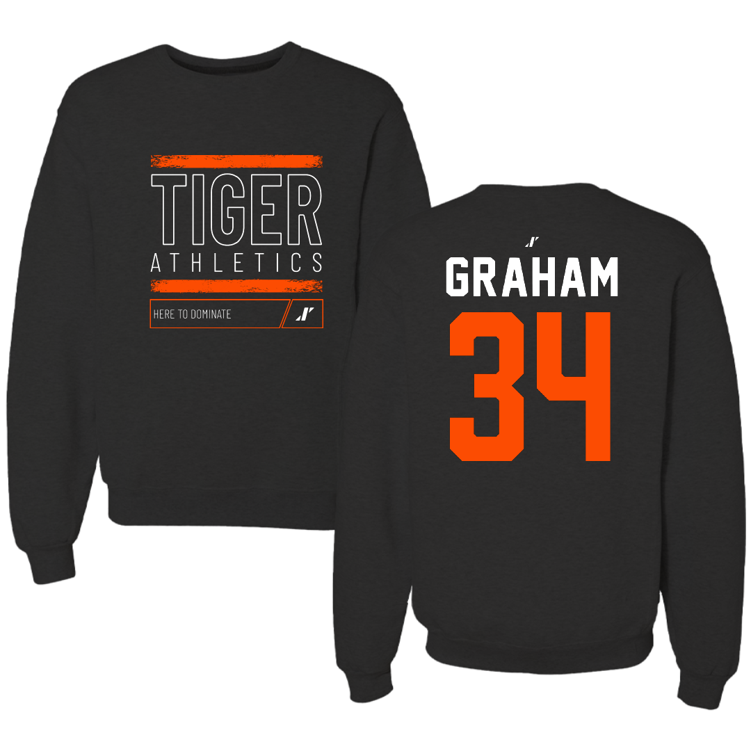 East Central University Football Black Dominate Crewneck - #34 Joshua Graham