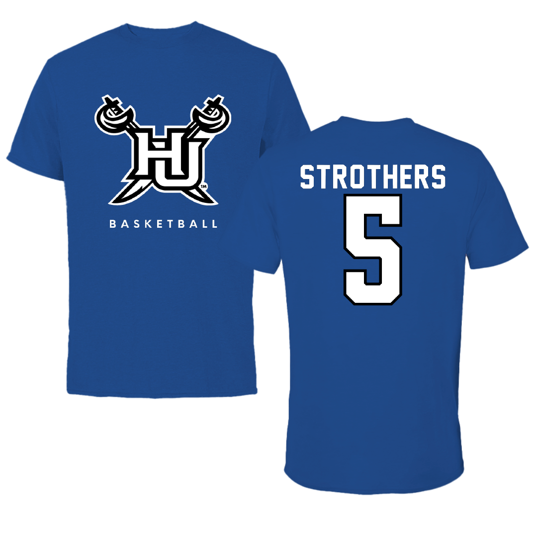 Hampton University Basketball True Royal Tee - #5 Etienne Strothers