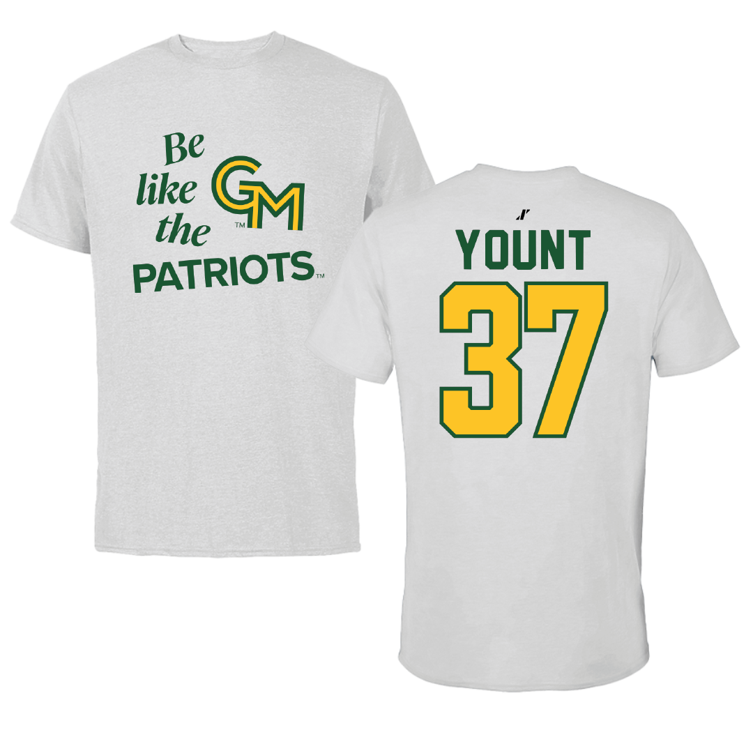 George Mason University Baseball Light Gray Be Like Us Tee - #37 Britt Yount