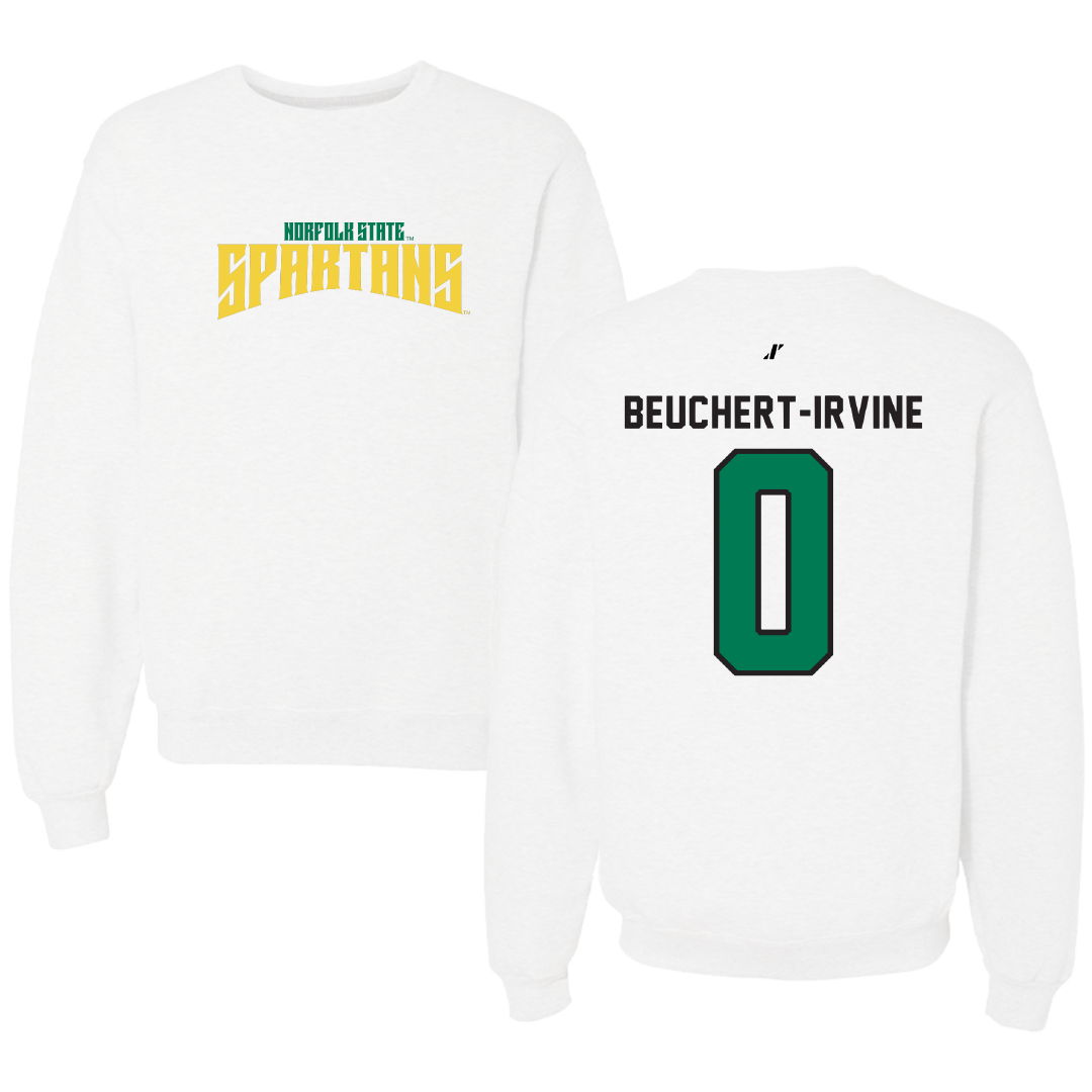 Norfolk State University Football White Classic Crewneck - #0 Sage Beuchert-Irvine