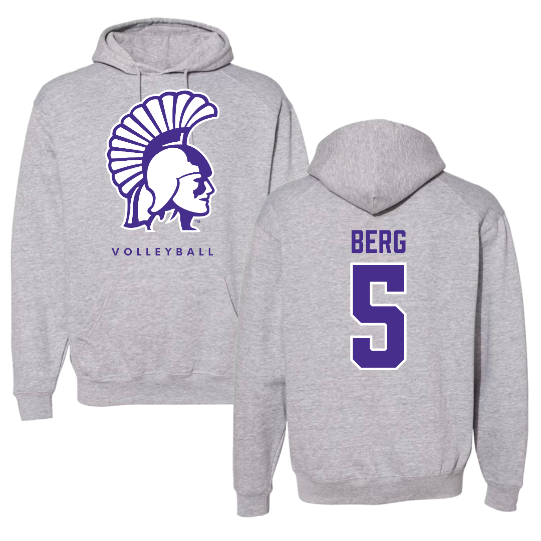 Winona State University Volleyball Gray Hoodie - #5 Jayda Berg