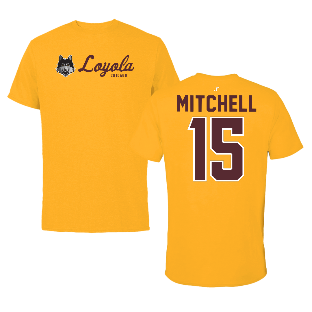 Loyola University-Chicago Softball Gold General Performance Tee - #15 Katie Mitchell