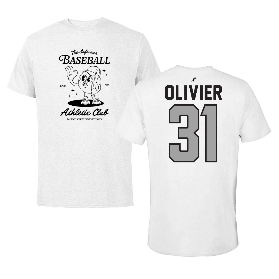 Baseball White Influxer Athletic Club Tee - #31 Chris Olivier