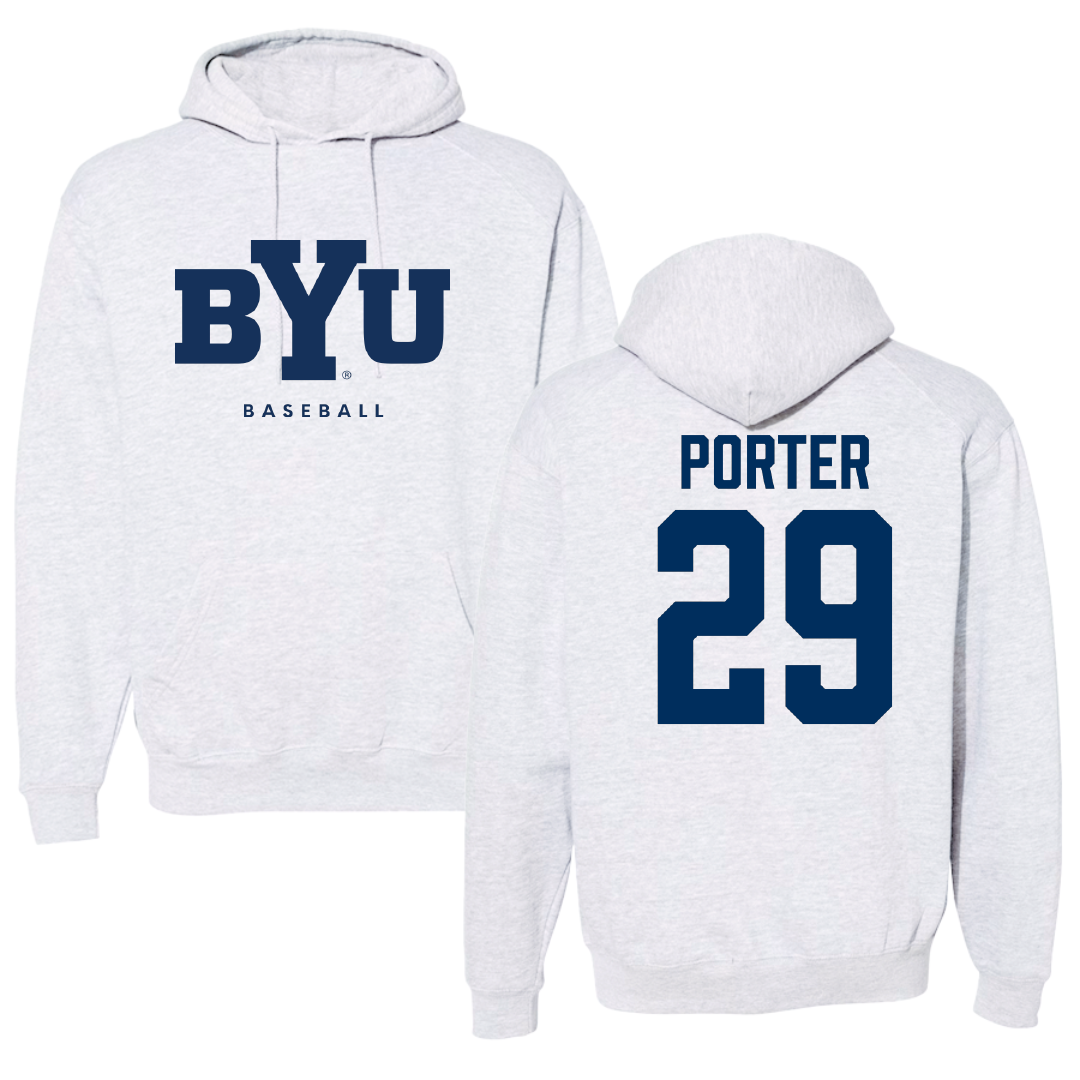 Brigham Young University Baseball Gray Hoodie - #29 Jake Porter