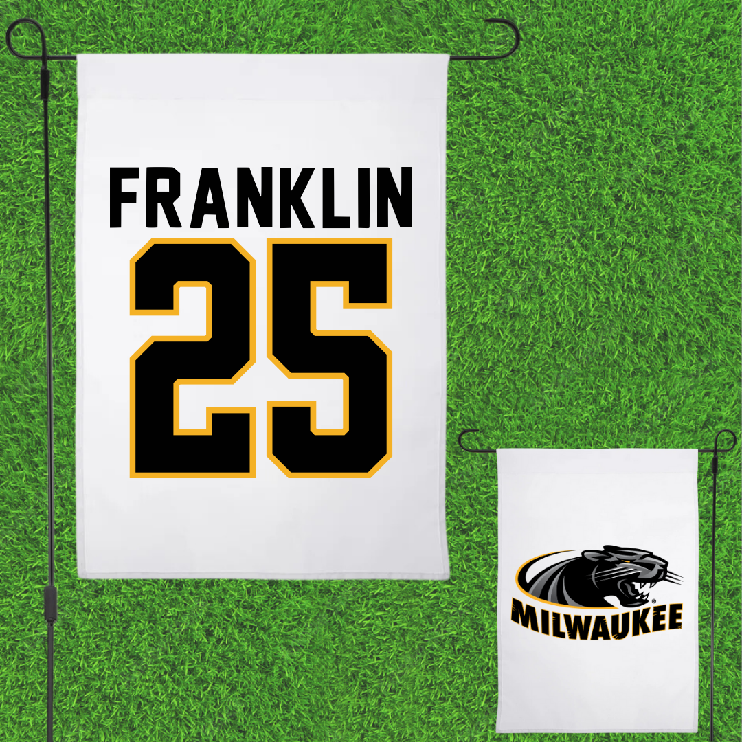 University of Wisconsin-Milwaukee Basketball White Garden Flag - #25 Aaron Franklin