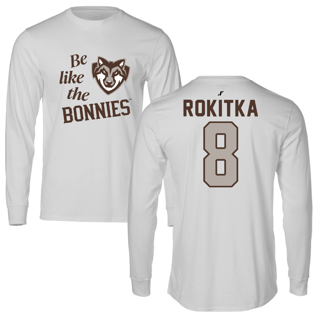 St. Bonaventure University Lacrosse Light Gray Be Like Us Performance Long Sleeve - #8 Katelyn Rokitka
