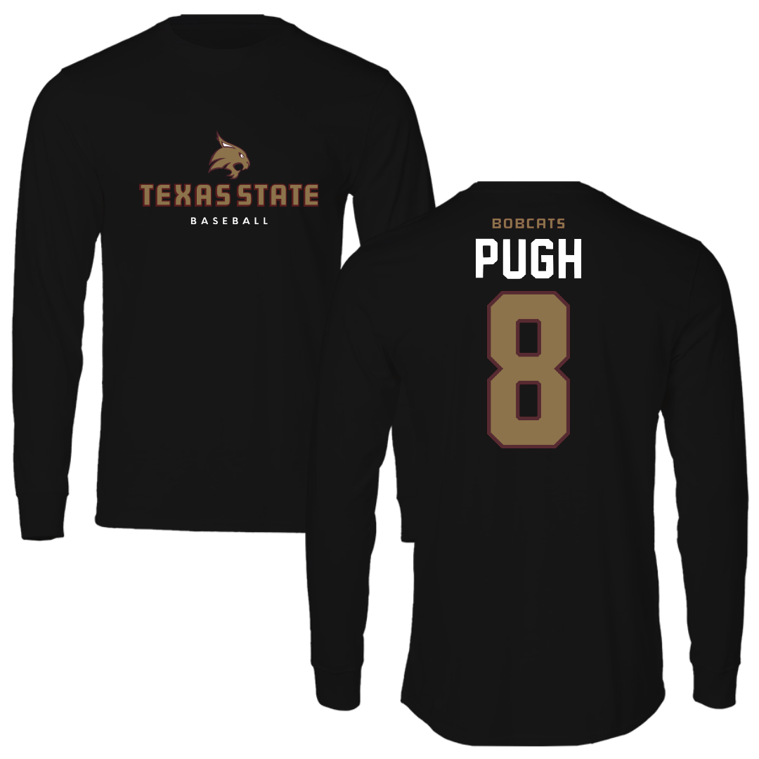 Texas State University Baseball Black Long Sleeve - #8 Samson Pugh