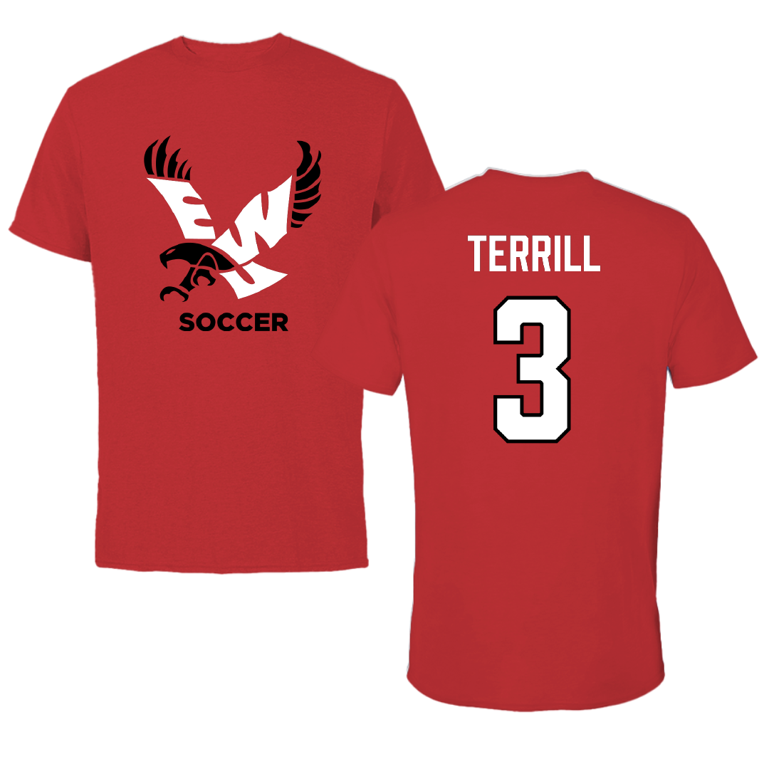 Eastern Washington University Soccer Red Tee - #3 Grace Terrill