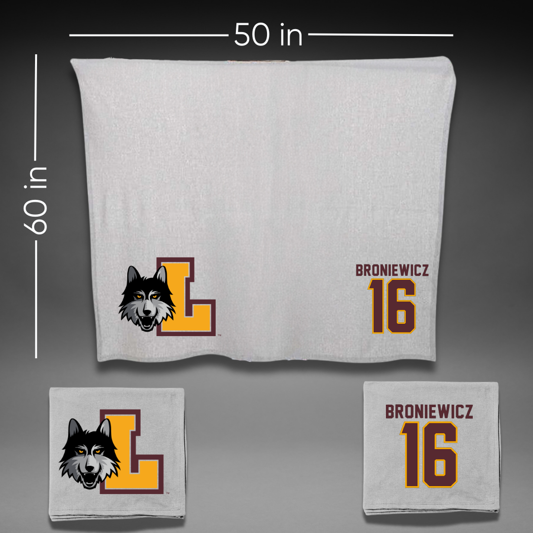 Loyola University-Chicago Softball Gray Blanket - #16 Andie Broniewicz