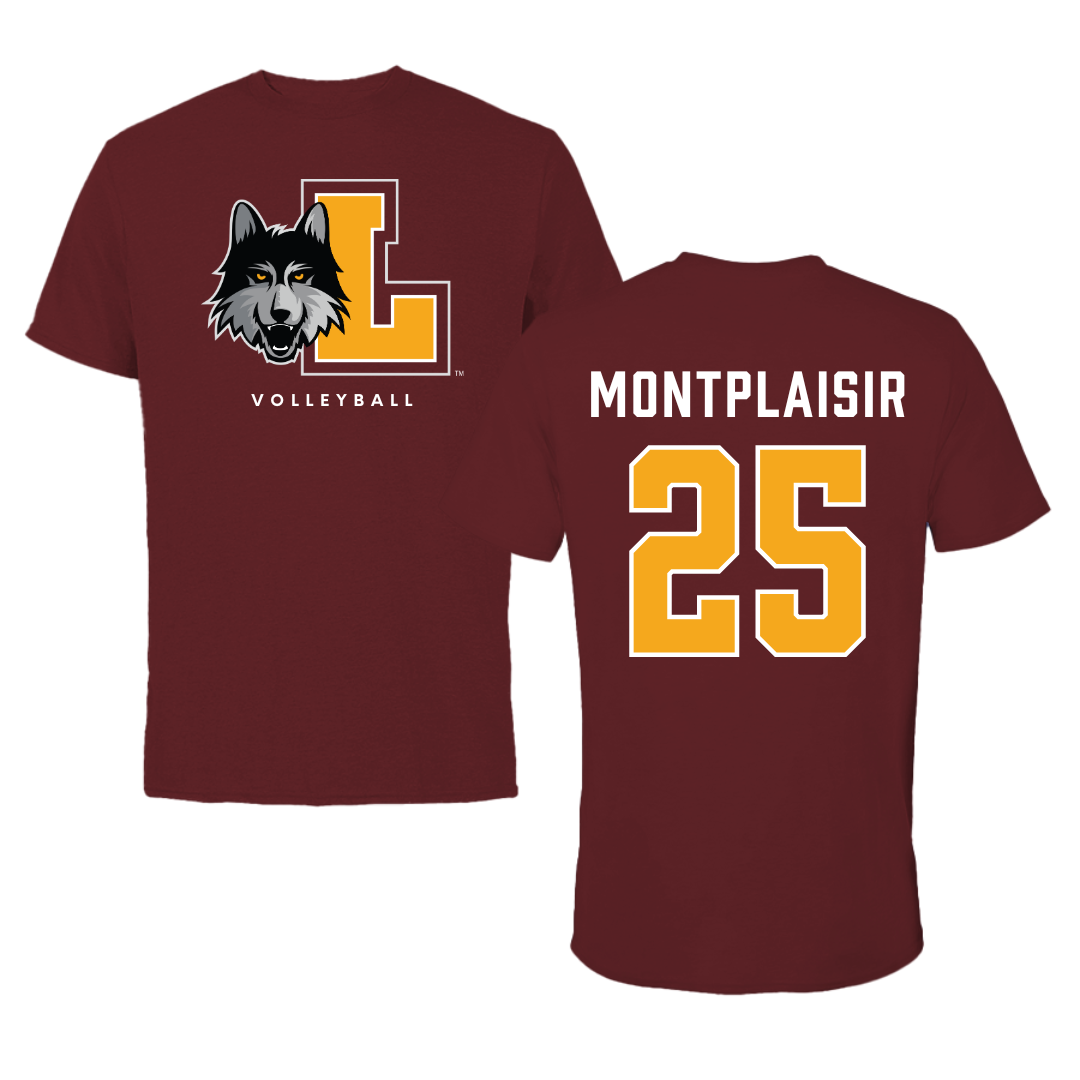 Loyola University-Chicago Volleyball Maroon Mascot Performance Tee - #25 Benjamin Montplaisir