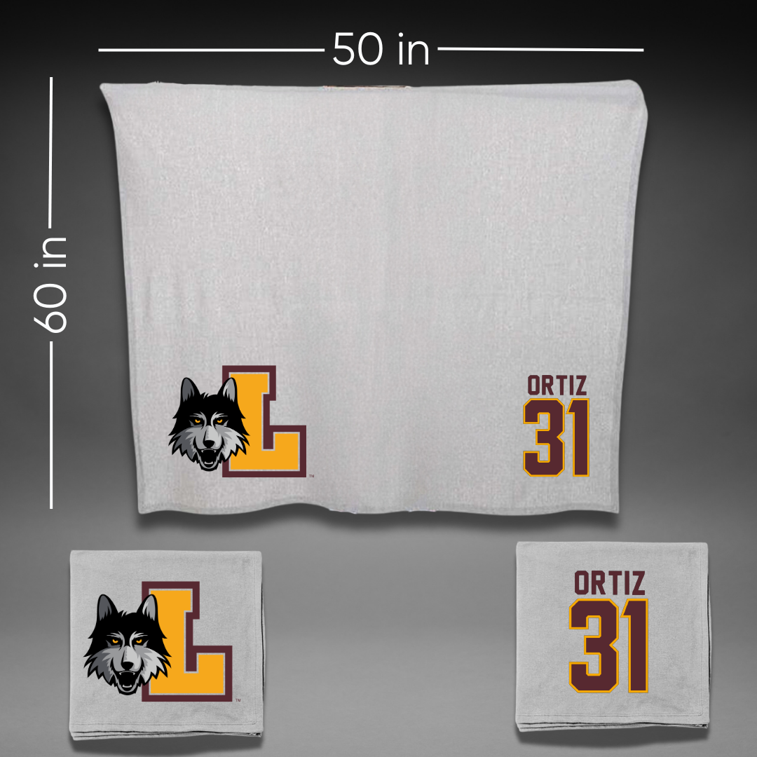 Loyola University-Chicago Soccer Gray Blanket - #31 Alex Ortiz