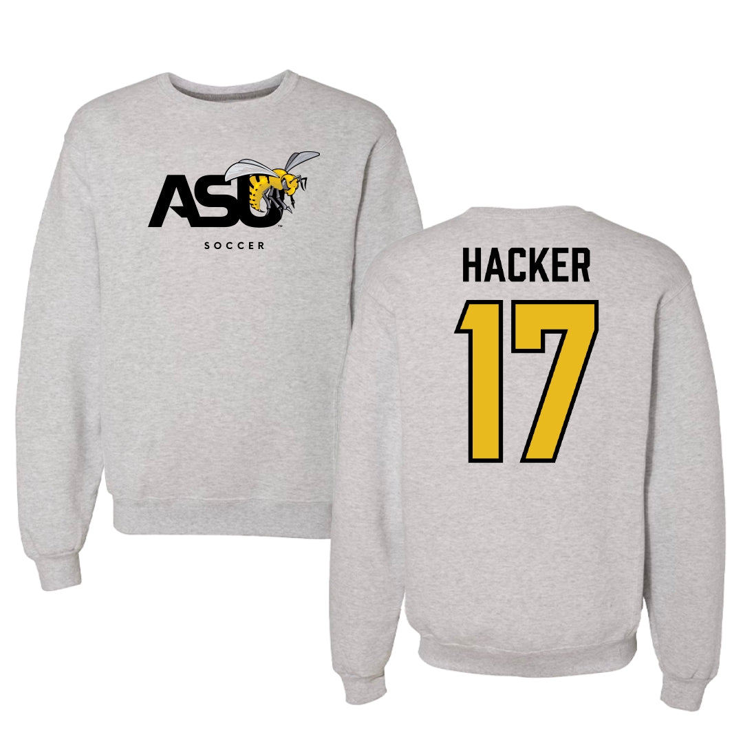 Alabama State University Soccer Light Gray Crewneck - #17 McKinley Hacker