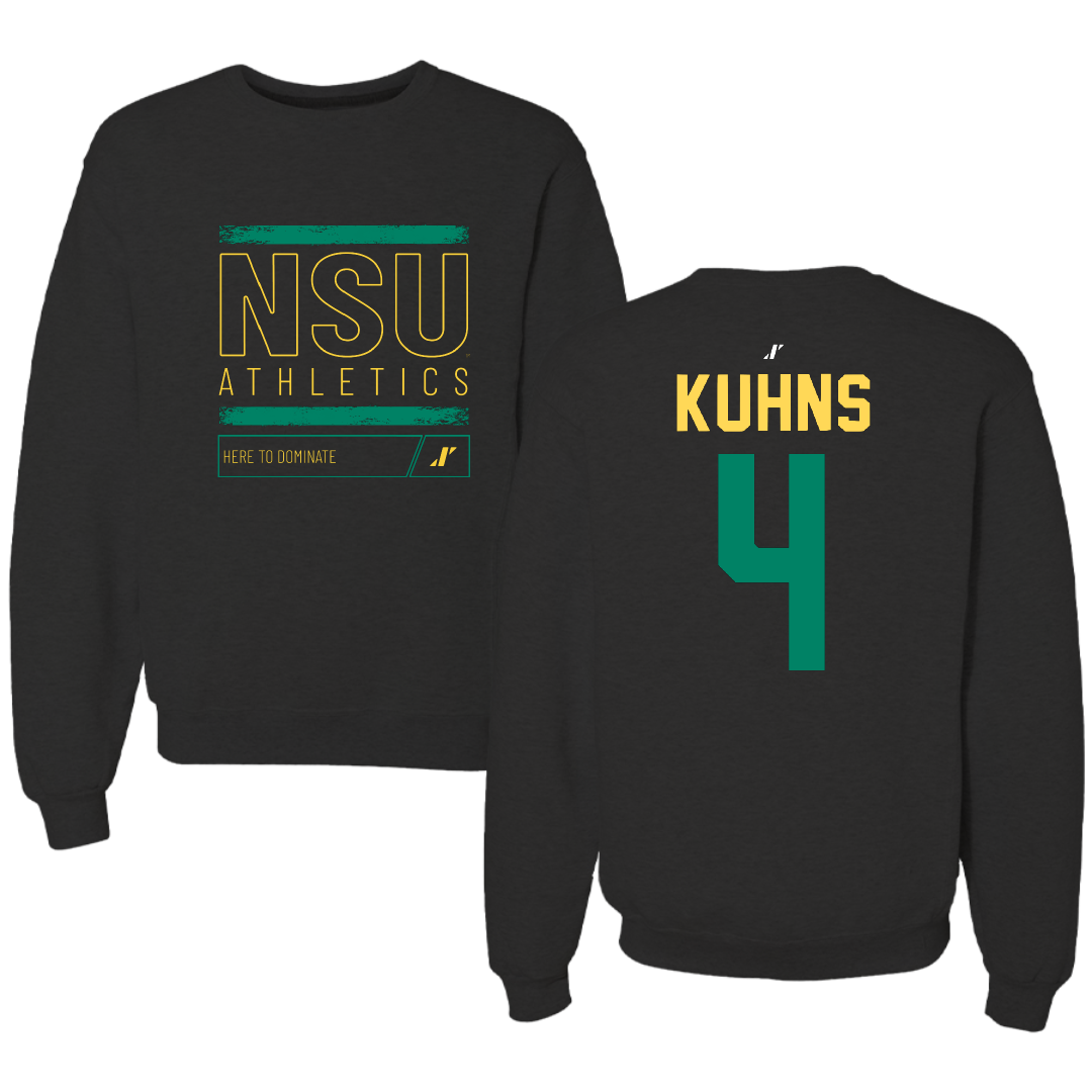 Norfolk State University Football Black Dominate Crewneck - #4 Otto Kuhns