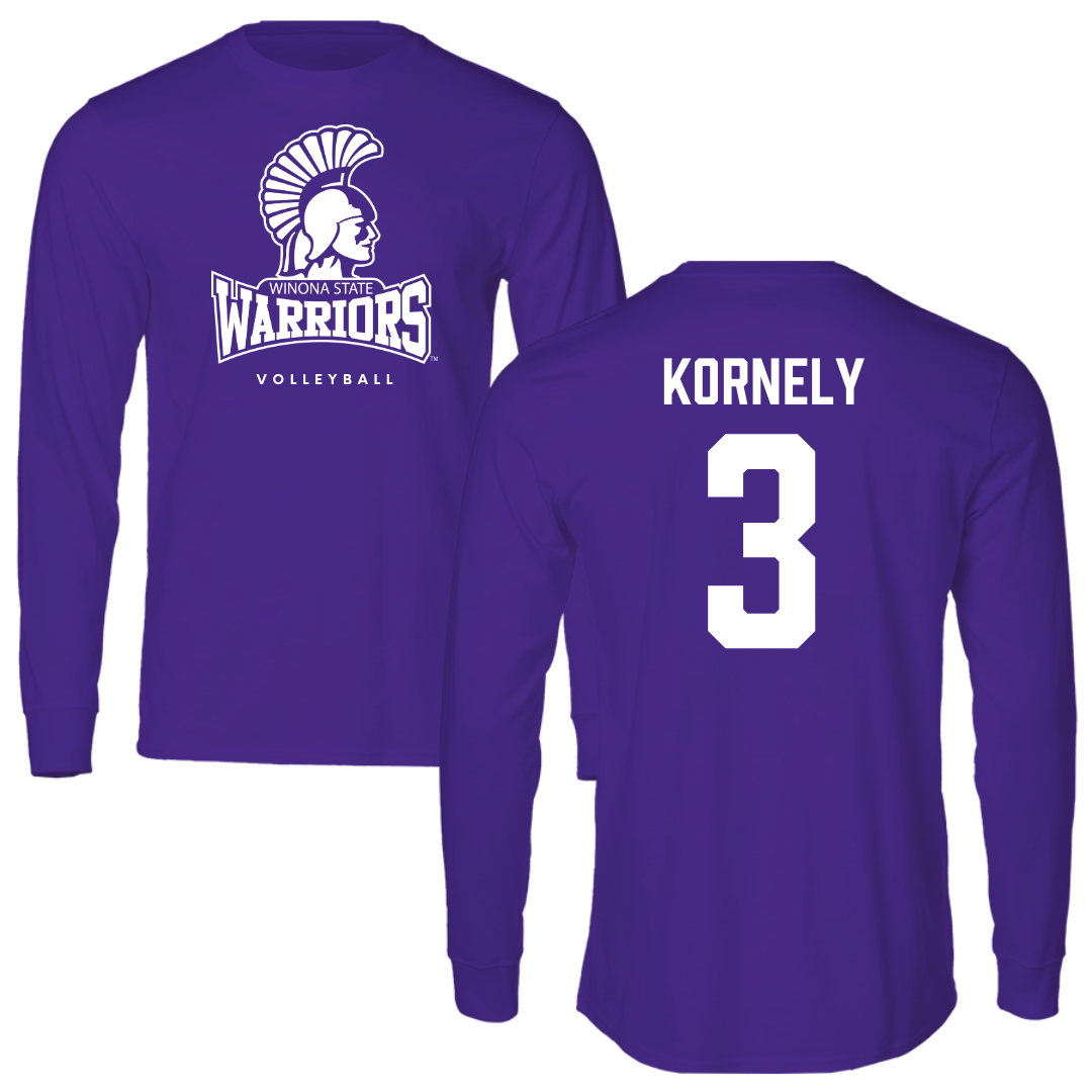 Winona State University Volleyball Purple Long Sleeve - #3 Kenna Kornely
