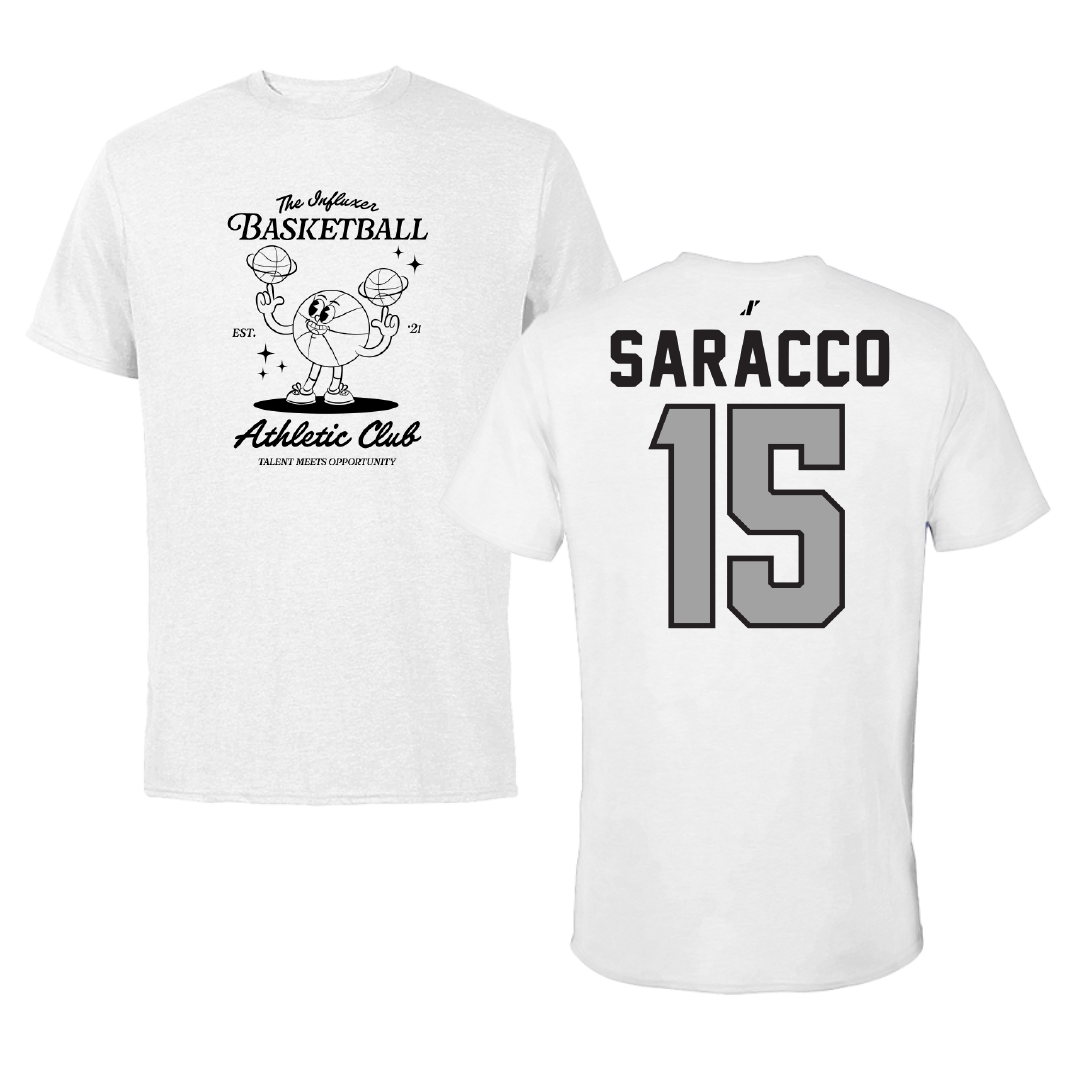 Basketball White Influxer Athletic Club Tee - #15 Madisyn Saracco