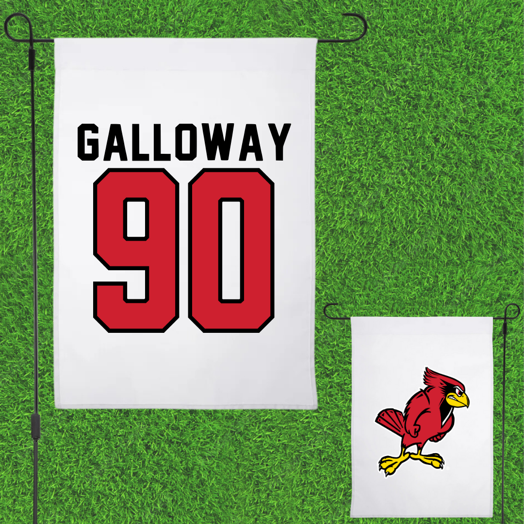 Illinois State University Football White Garden Flag - #90 Greg Galloway