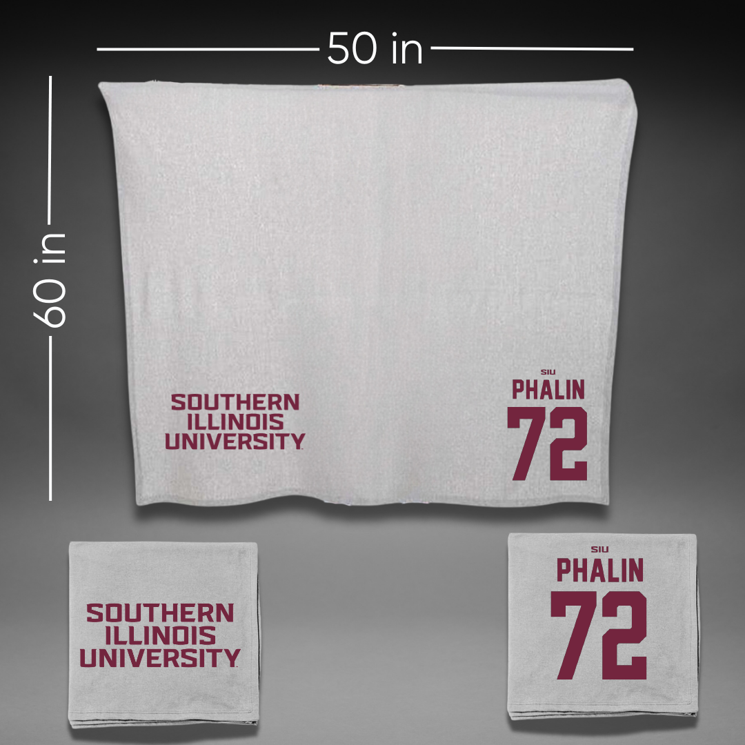 Southern Illinois University at Carbondale Football Gray Blanket - #72 Cooper Phalin