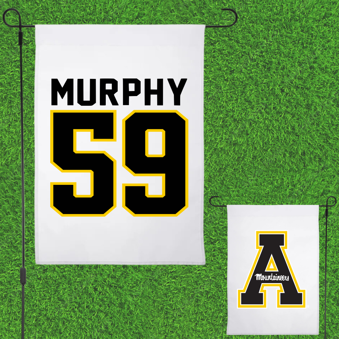 Appalachian State University Football White Garden Flag - #59 Jack Murphy
