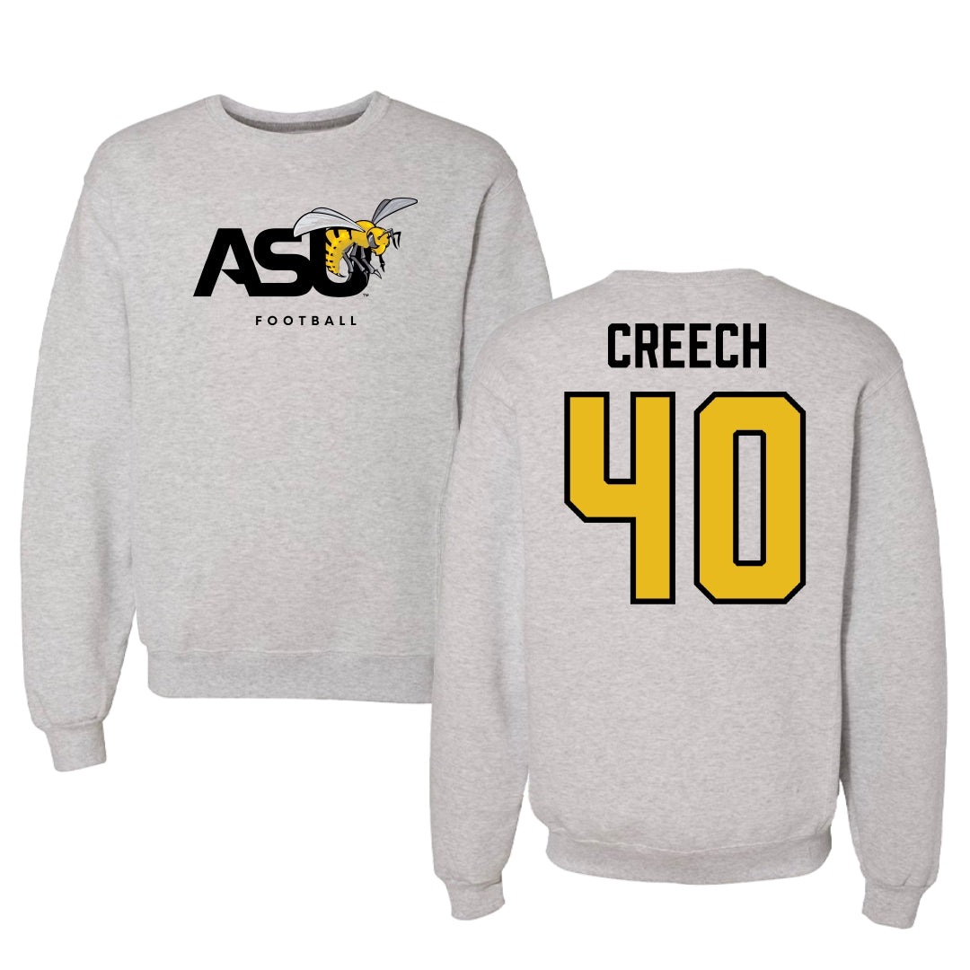 Alabama State University Football Light Gray Crewneck - #40 Dylan Creech