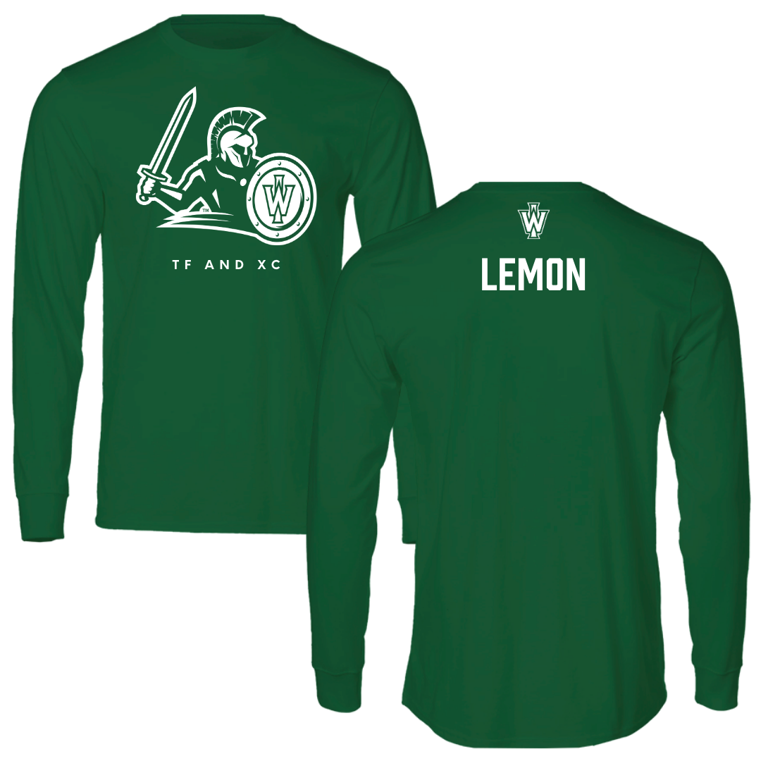 Illinois Wesleyan University TF and XC Kelly Green Long Sleeve - Davion Lemon