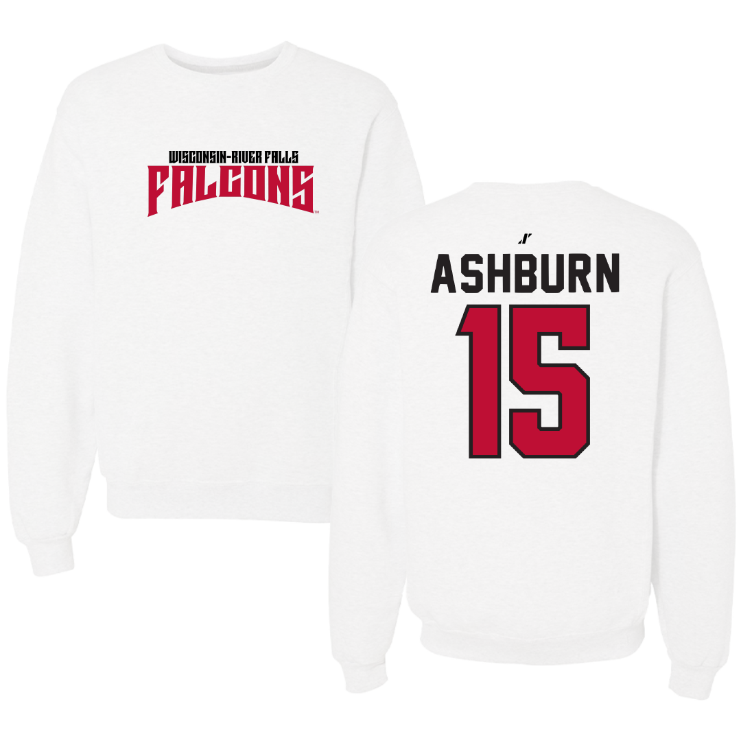 University of Wisconsin-River Falls Basketball White Classic Crewneck - #15 Riley Ashburn