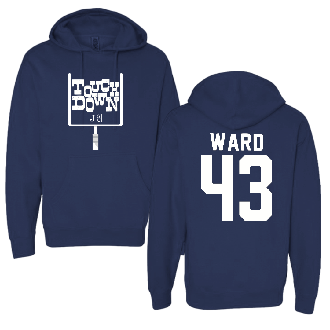 Jackson State University Football Navy Touchdown Hoodie - #43 Jace Ward