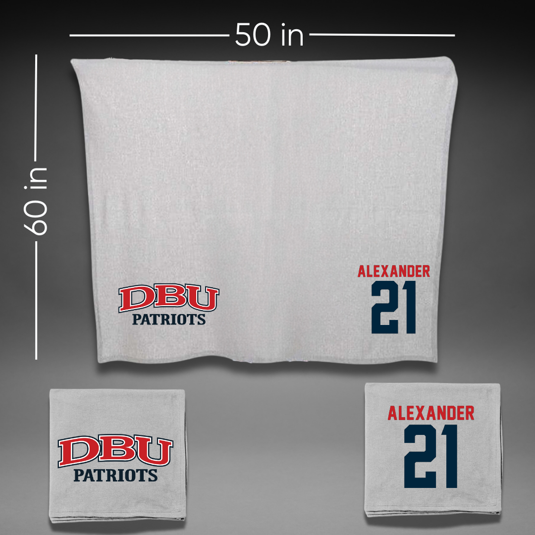 Dallas Baptist University STUNT Gray Blanket - #21 Avery Alexander
