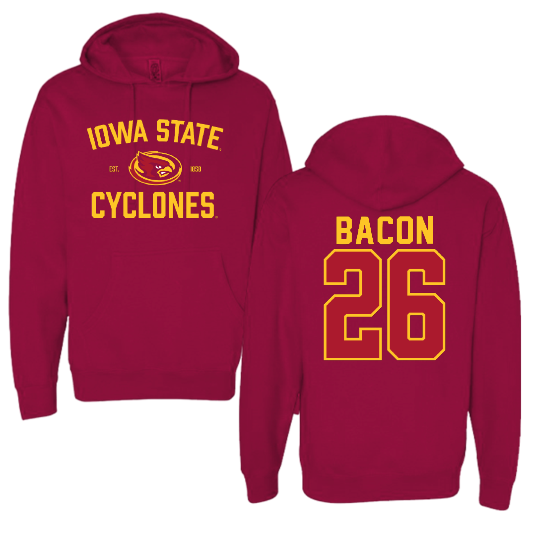 Iowa State University Football Cardinal General Hoodie - #26 Caleb Bacon