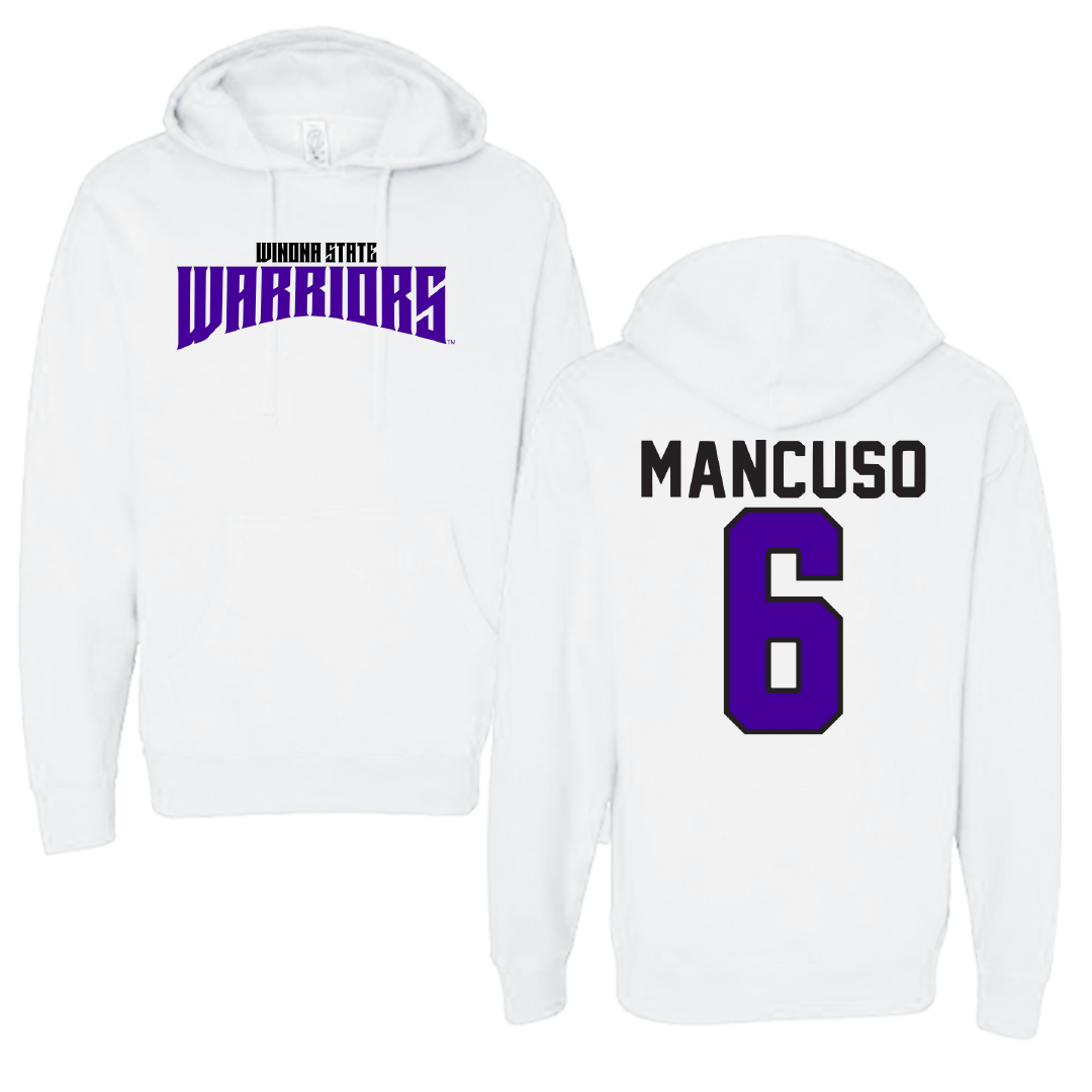 Winona State University Softball White Classic Hoodie - #6 Tiegan Mancuso