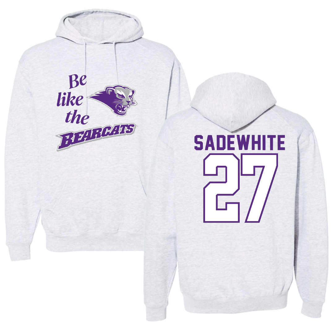 Southwest Baptist University Softball Light Gray Be Like Us Hoodie - #27 Lucy Sadewhite