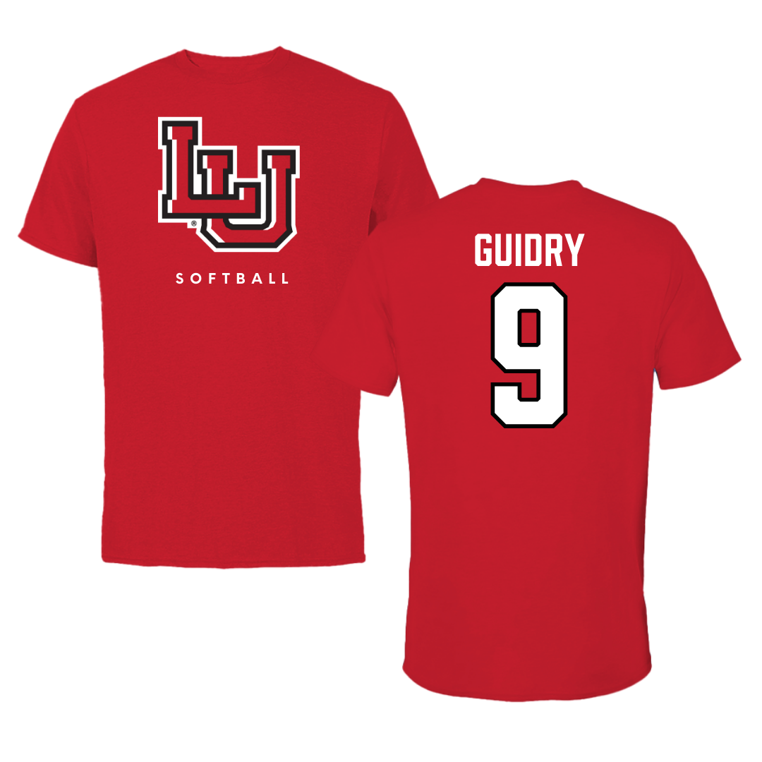 Lamar University Softball Red Performance Tee - #9 Madison Guidry