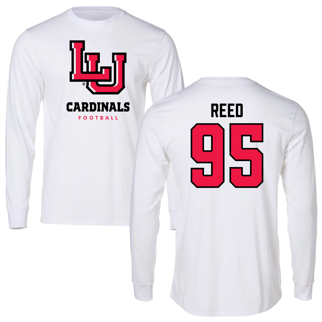 Lamar University Football White Performance Long Sleeve - #95 Makhi Reed