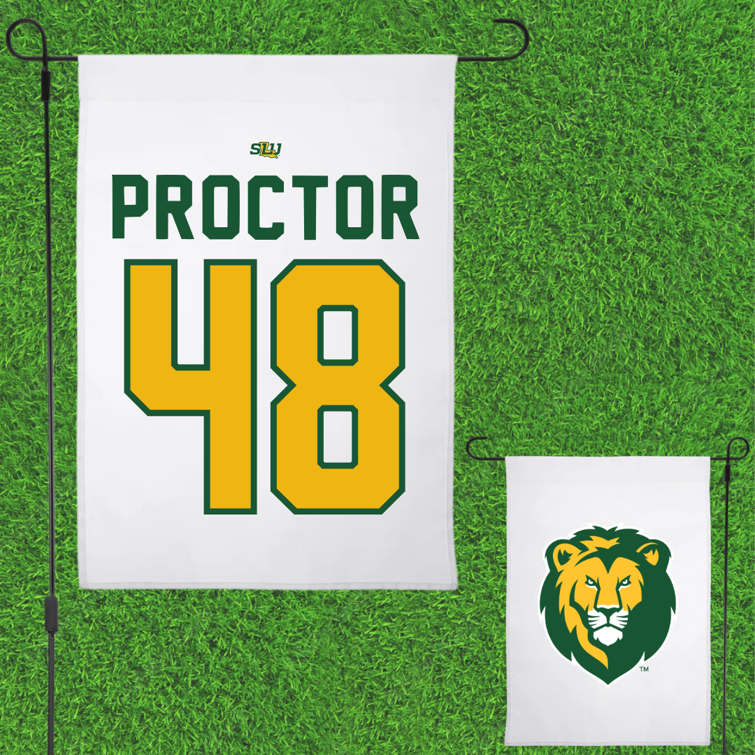 Southeastern Louisiana University Football White Garden Flag - #48 Kaleb Proctor