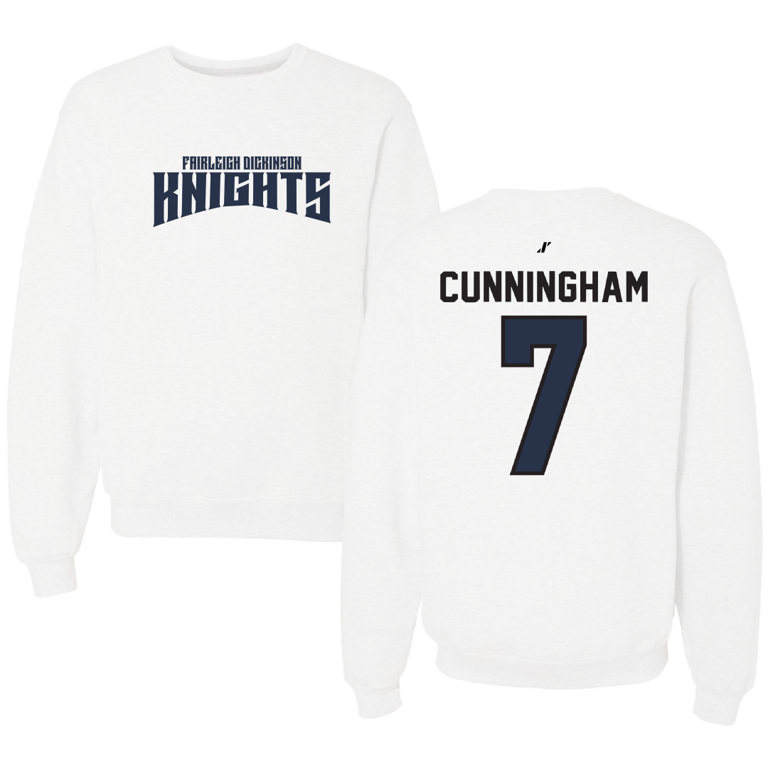 Fairleigh Dickinson University-Metropolitan Campus Softball White Classic Crewneck - #7 Riley Cunningham