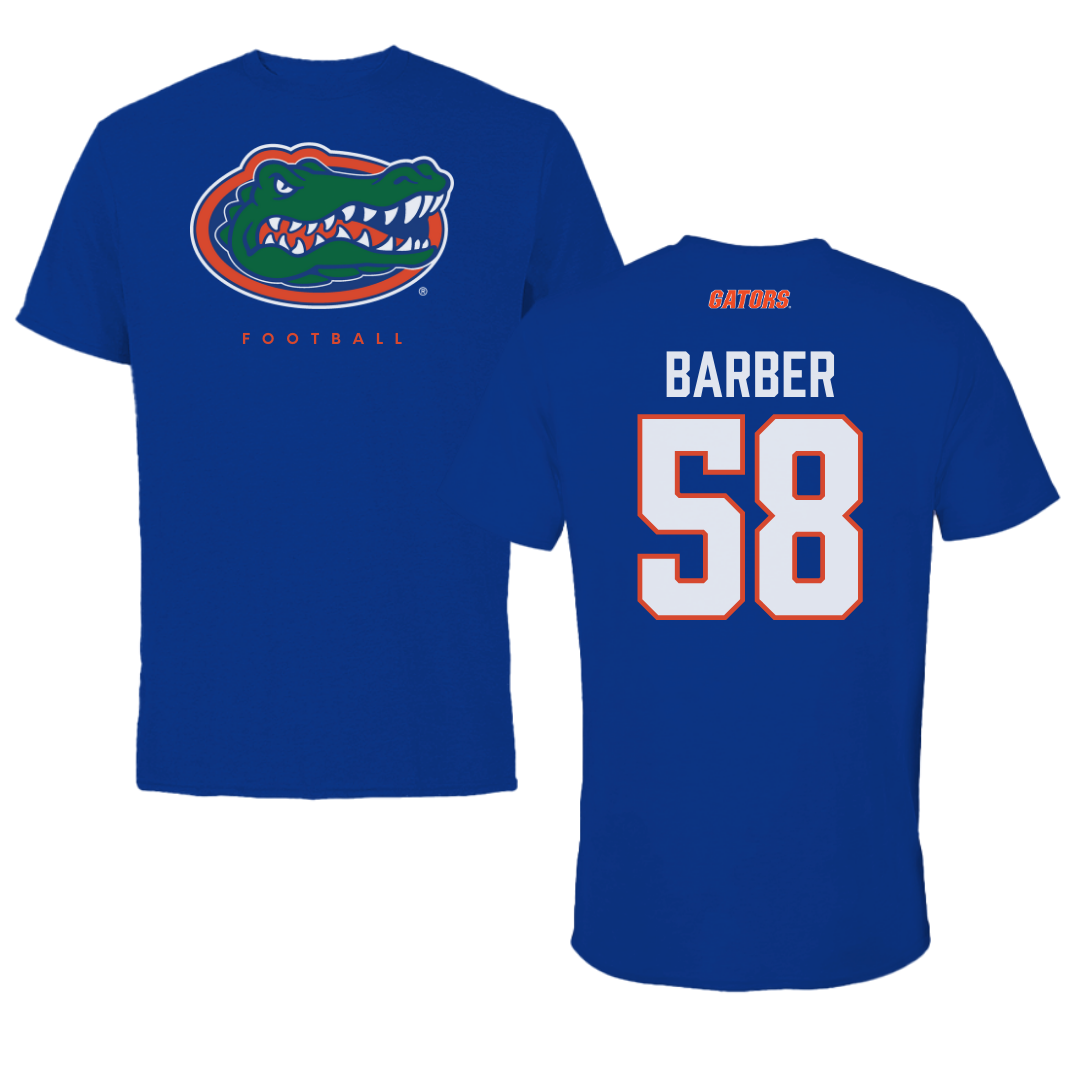 University of Florida Football Blue Tee - #58 Austin Barber