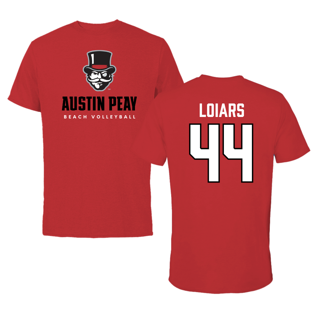 Austin Peay State University Beach Volleyball Red Mascot Performance Tee - #44 Emma Loiars