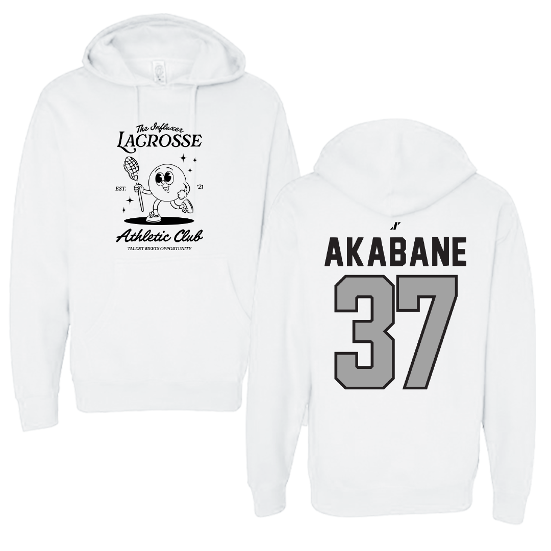 Lacrosse White Influxer Athletic Club Hoodie - #37 Trey Akabane