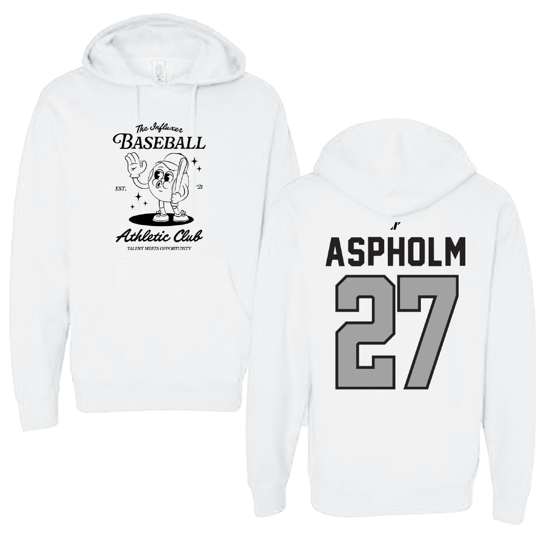 Baseball White Influxer Athletic Club Hoodie - #27 Dalton Aspholm