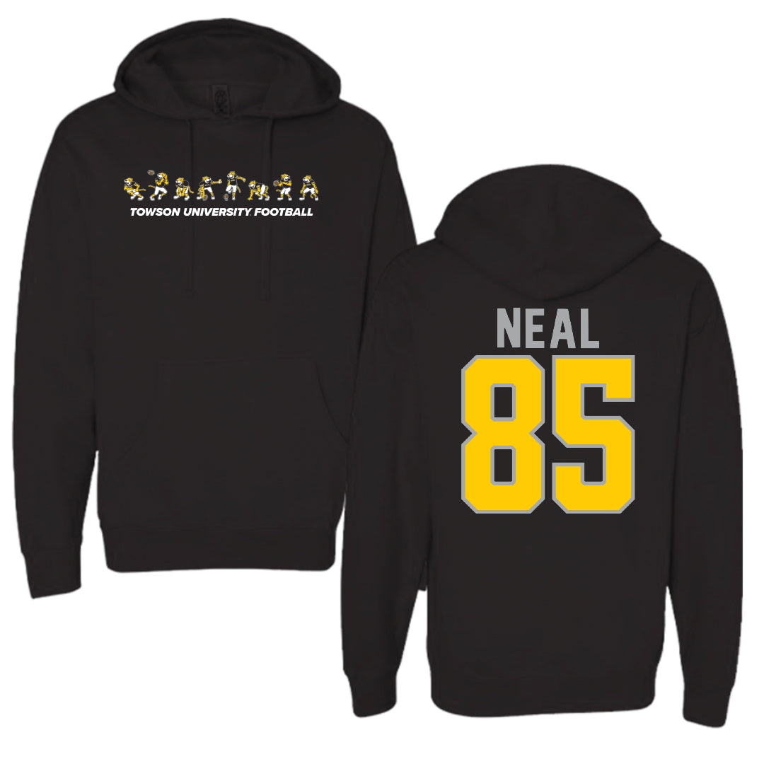 Towson University Football Black Cartoon Doc Team Hoodie - #85 Gordon Neal