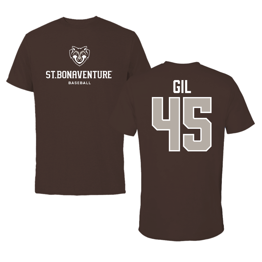 St. Bonaventure University Baseball Brown Bonnies Tee - #45 Samuel Gil