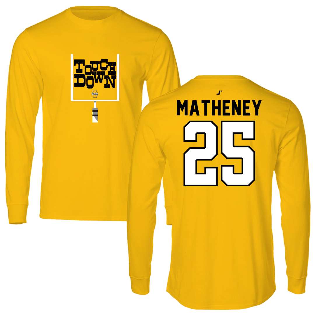 University of Idaho Football Gold Touchdown Performance Long Sleeve - #25 Carlos Matheney