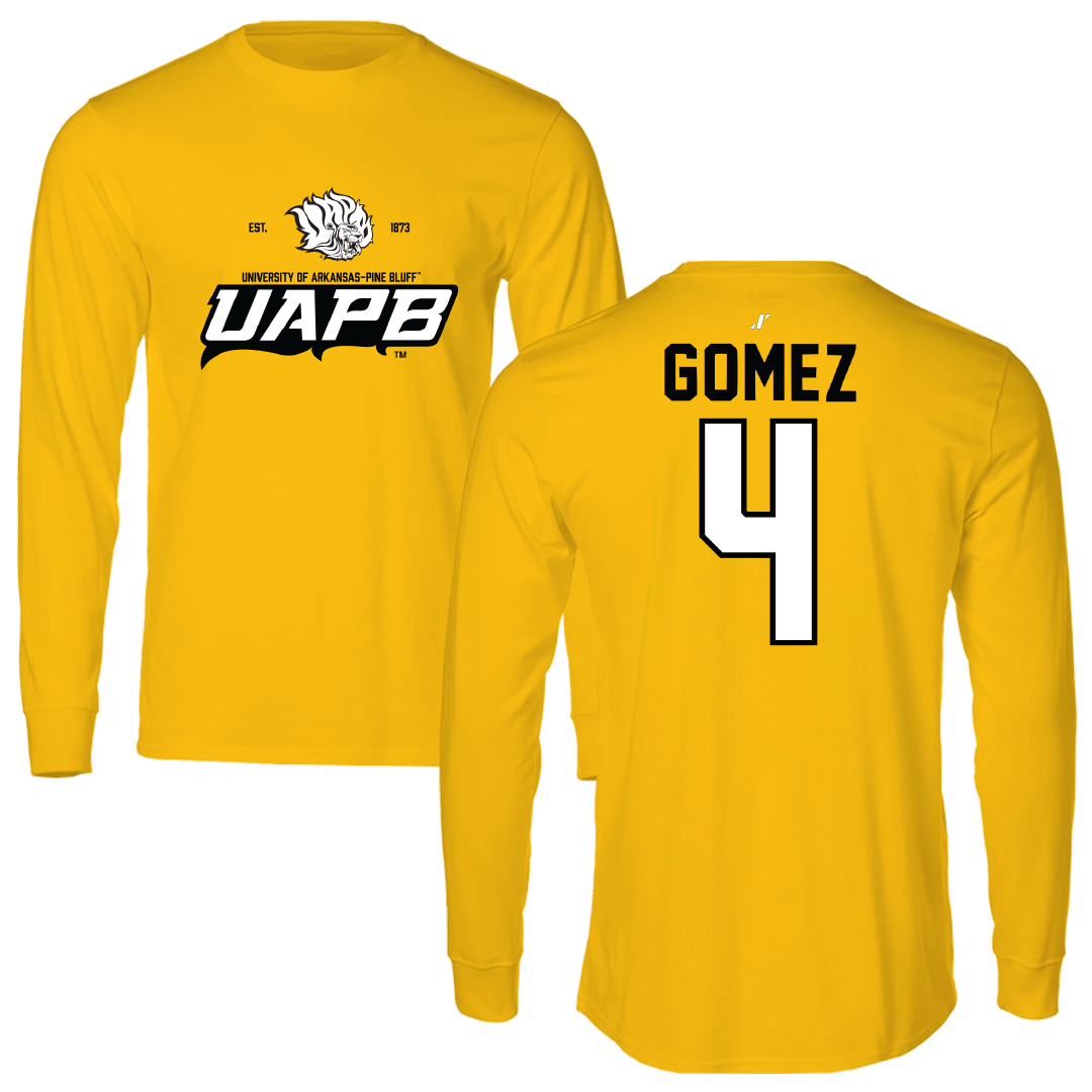 University of Arkansas-Pine Bluff Softball Gold General Performance Long Sleeve - #4 Jazlyn Gomez